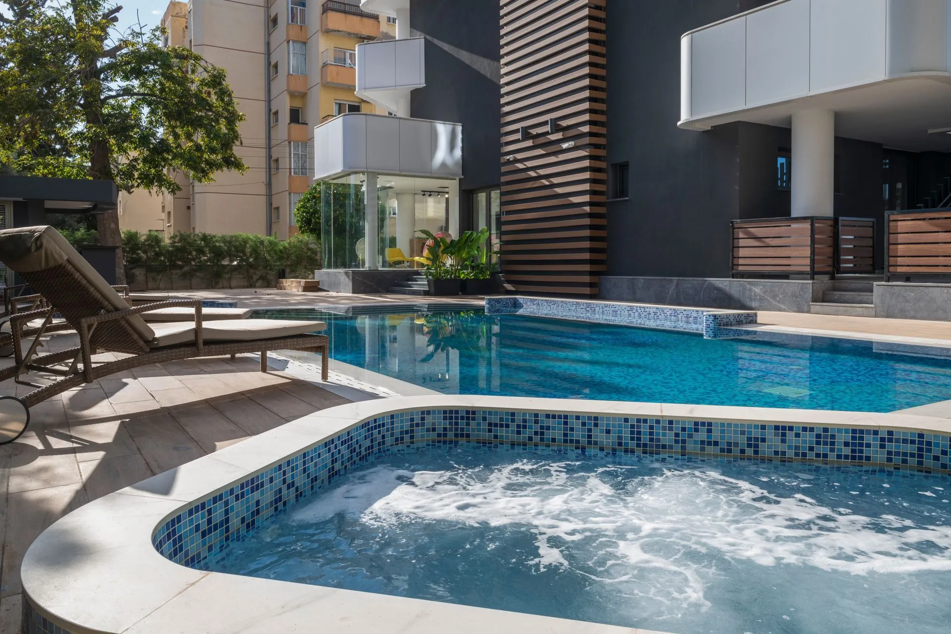 Swimming pool overview at 26 Suites